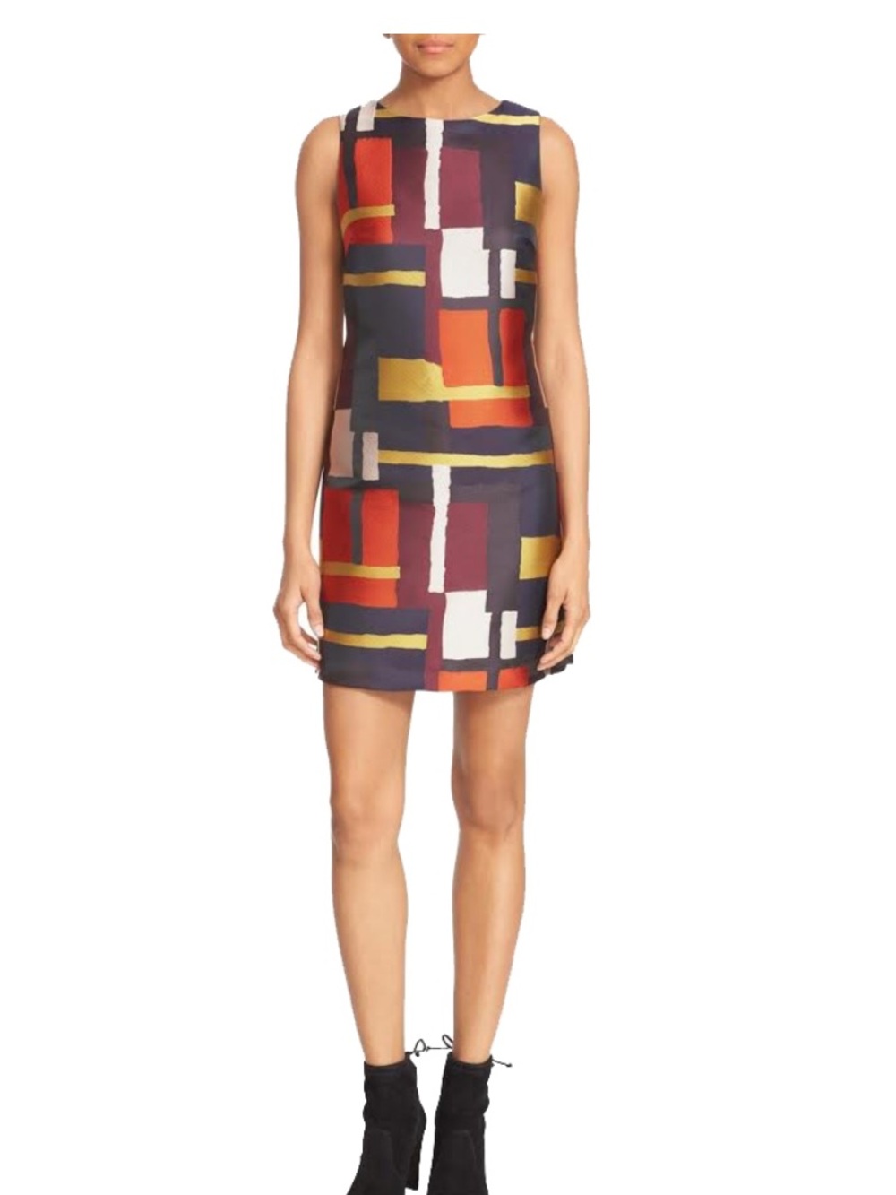 Sleeveless Alice + Olivia Geometric Shift Dress Size 2